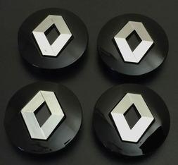 4 Cache Moyeu Jante Noir 57mm Logo Renault Clio Laguna Megan