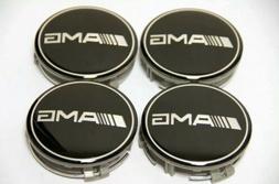 4 Cache Moyeu Mercedes AMG Centre De Roue Jante Insigne Noir