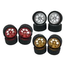 De Roue De Pneus En M&eacute;tal 4 Pi&egrave;ces Pour Wltoys 144001 1:14