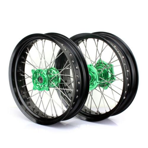 17 roues jantes moyeu vert pour kawasaki