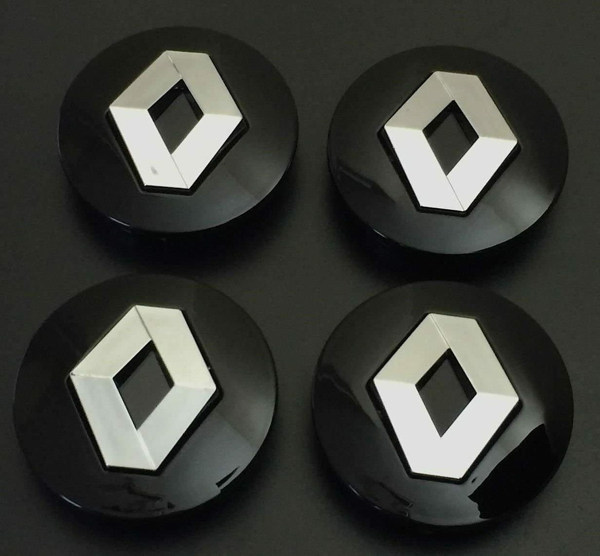 4 cache moyeu jante noir 57mm logo