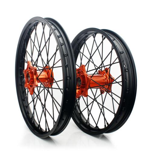jantes roues kit 21 18 moyeu orange