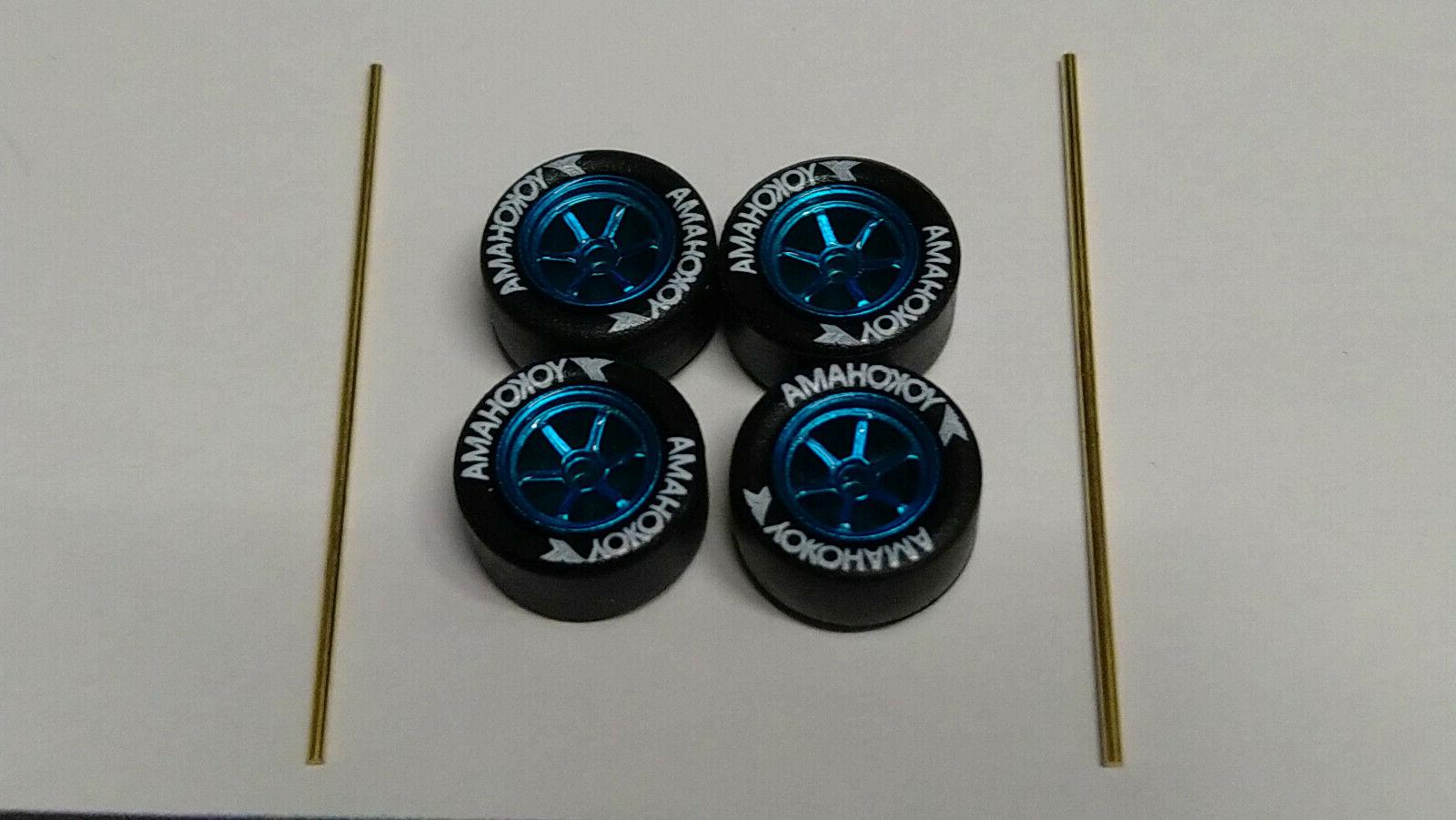 set de jantes yokohama 6 branches bleu