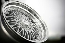 Neuf 17 inch 4x100-108 Forzza Malm Bbs Rs Style Argent Poli 