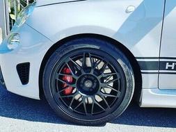 Set 4 Roues 9 Evo Fondmetal 17 " Pour 500 Abarth- Noir Poli